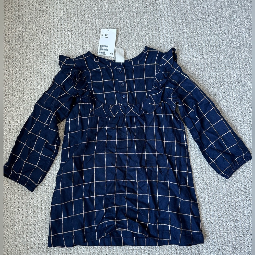 NWT H&M 2-3T dress. Blue with gold